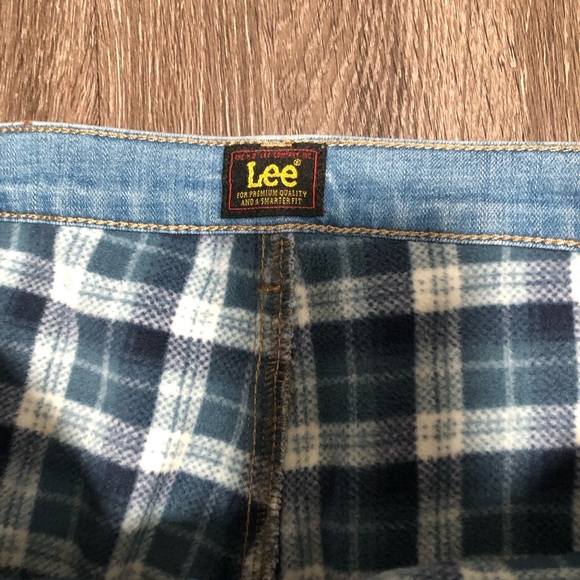 Lee Flannel Lined Blue Jeans Straight Leg Comfort Fit Size - Picture 4 of 9
